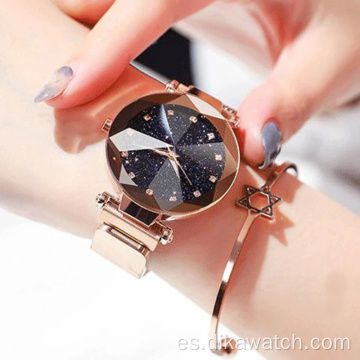 Reloj magnético de cielo estrellado para mujer, relojes de lujo para mujer, relojes de pulsera de cuarzo con diamantes de moda para mujer, reloj femenino Zegarek Damski